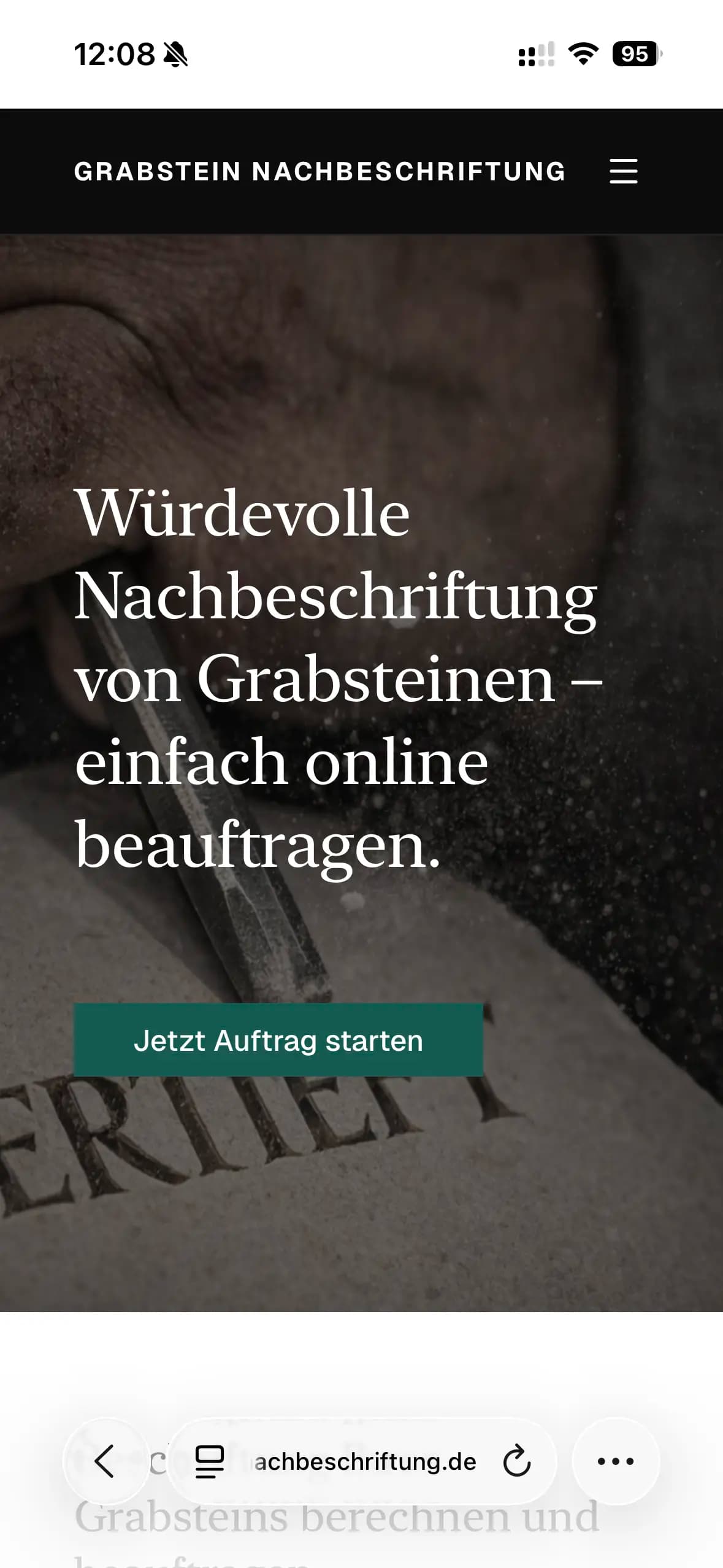grabstein-nachbeschriftung.de Startseite – mobile